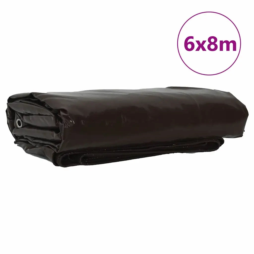 Telo 650g / m2 Marrone 6 x 8 m Tela con rivestimento in PVC