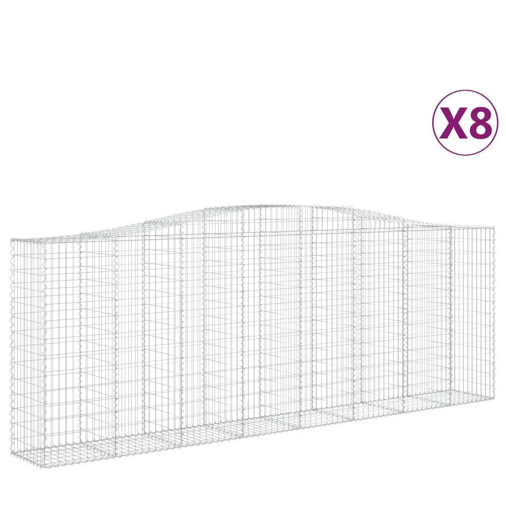 Cesti Gabbioni ad Arco 8 pz 400x50x140/160 cm Ferro Zincato 3145988
