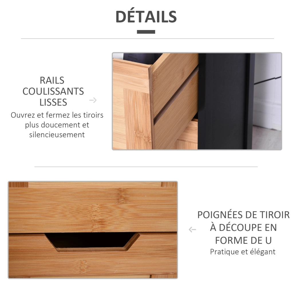 Mobiletto Bagno Colonne ¨C Minimal ¨C Bamb¨´ Nero 30x30x144 cm
