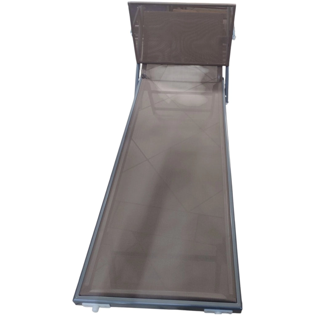 LETTINO MARE ALLUMINIO CON PARASOLE BASIC TORTORA
