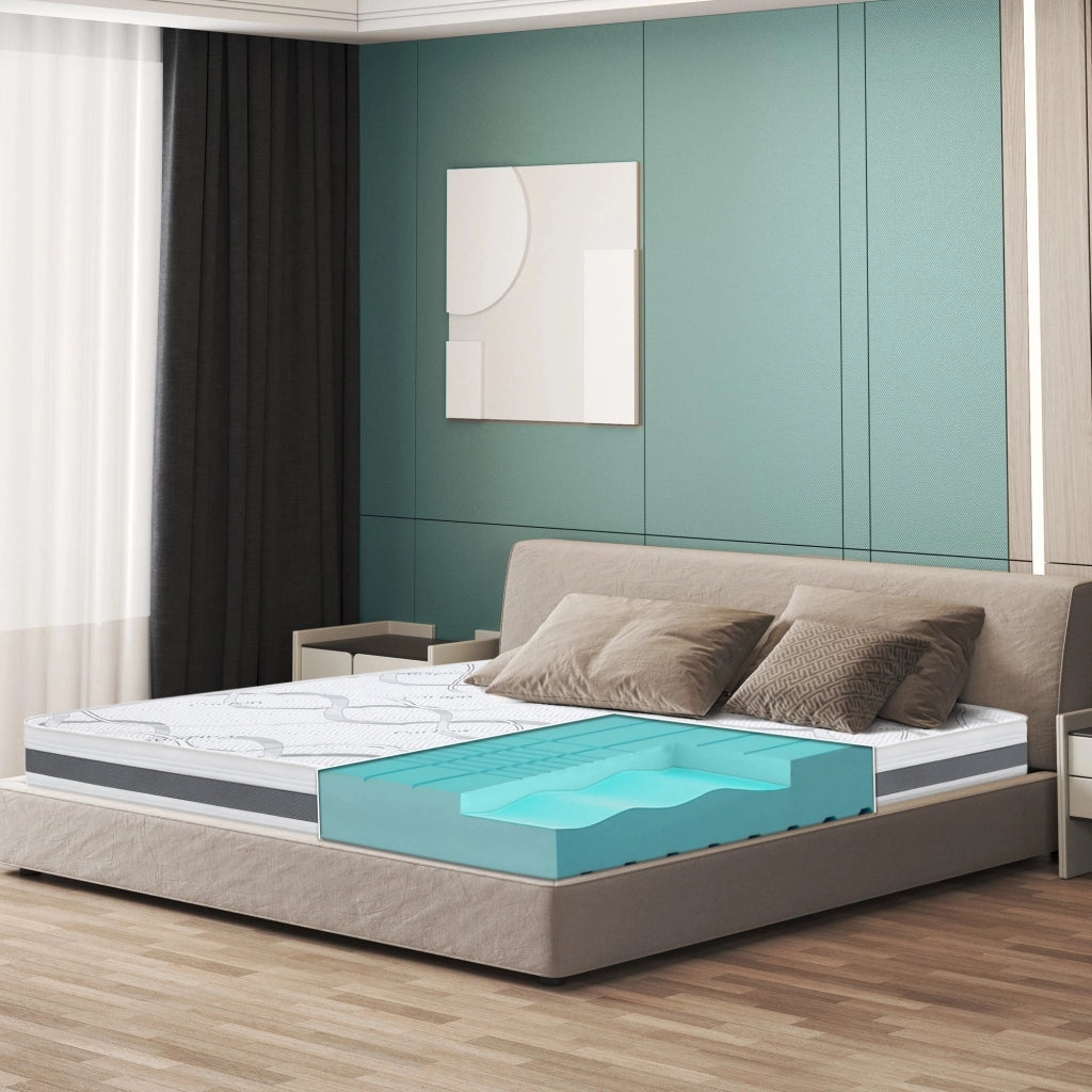 Materasso Matrimoniale 150x190 cm a Media Rigidita' | Altezza 16 cm | Tessuto Anallergico e Traspirante | Proprieta' Ortopediche e Automodellanti | Prodotto in Italia