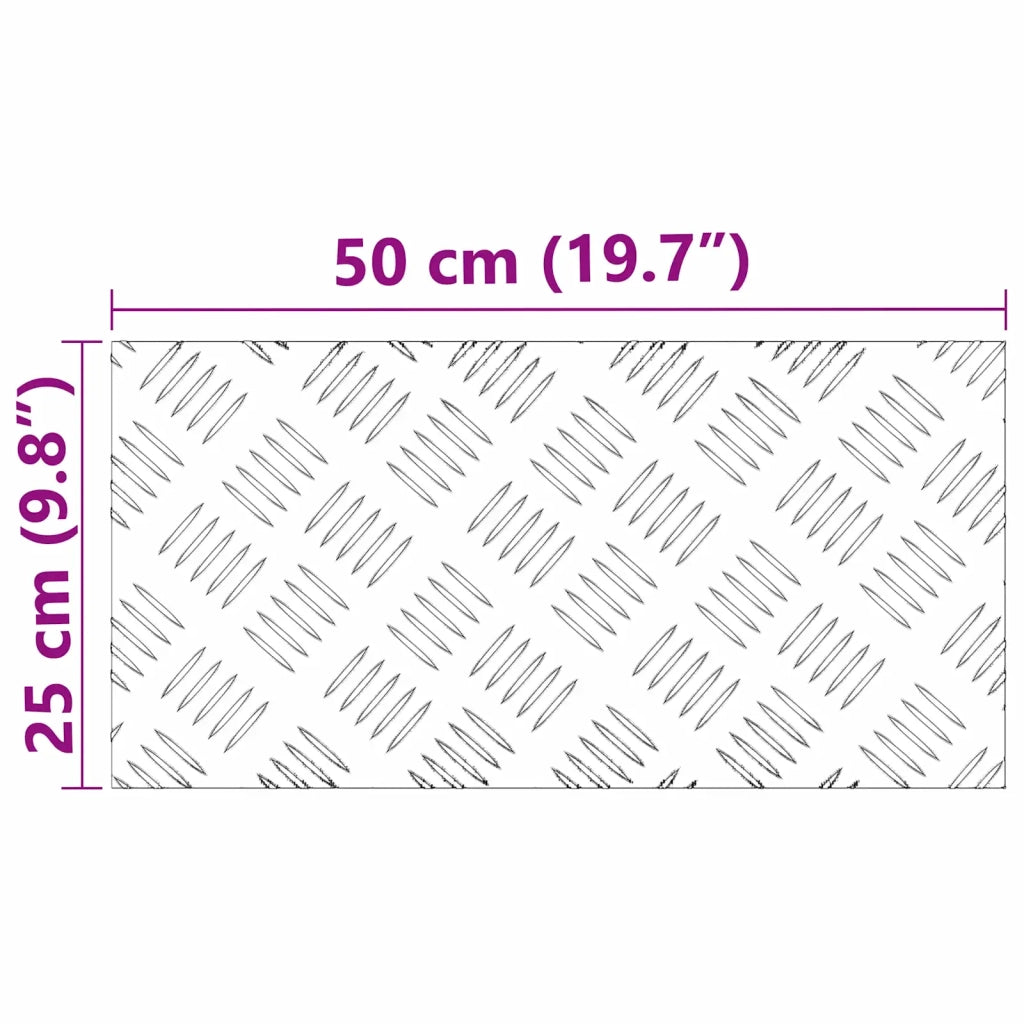 Gradini per Scale 2 pz | Tappetini per scale autoadesivi Argento 50 x 25 cm Alluminio