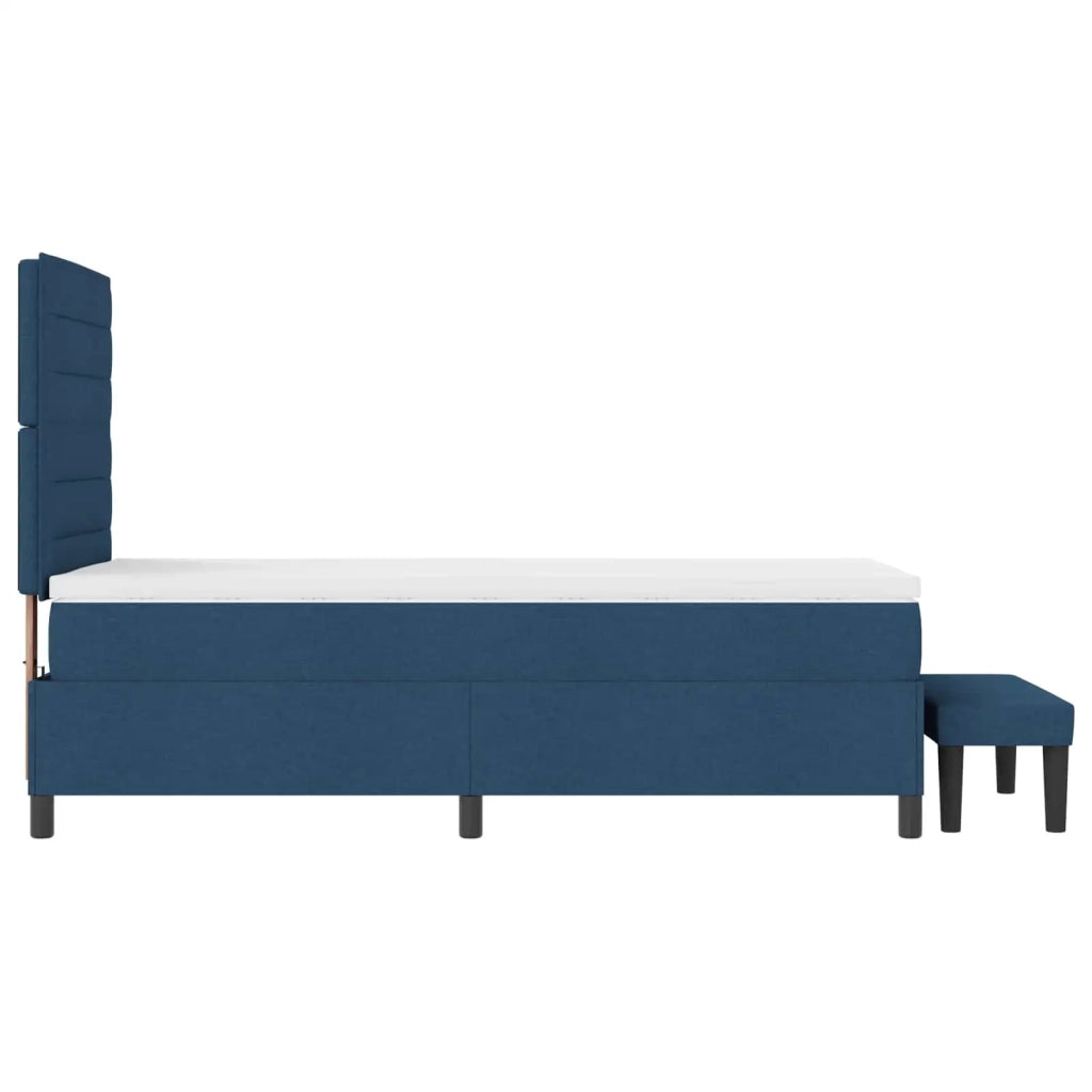 Letto a molle con materasso Blu 90 x 190 cm Tessuto