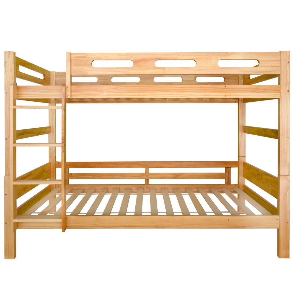 Letto a castello 2 posti per bambini 90×200 cm, divisibile in due singoli, senza materasso, pino naturale