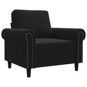 Poltrona | Sedia Relax Nero 60 cm Velluto