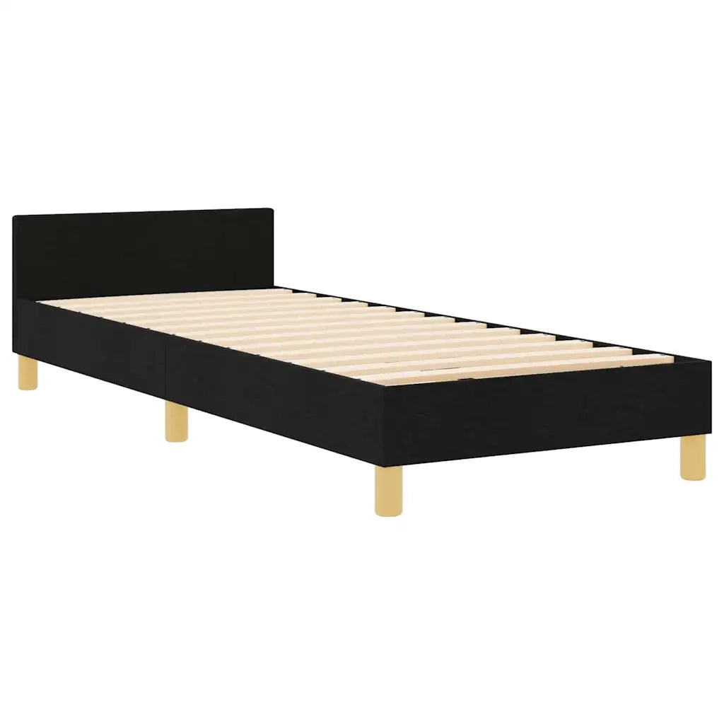 Struttura del letto con testiera Nero 90 x 200 cm Tessuto