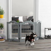 Cancelletto per cani 154;5 x 61 cm grigio chiaro in legno; pieghevole