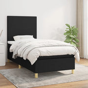 Giroletto a Molle con Materasso-Struttura Letto Nero 80x200 cm inTessuto 908783
