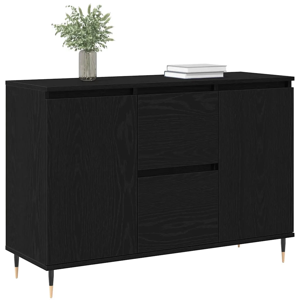 Credenza-Buffet-Armadio da cucina Rovere Nero 101,5 x 35 x 70 cm Legno multistrato