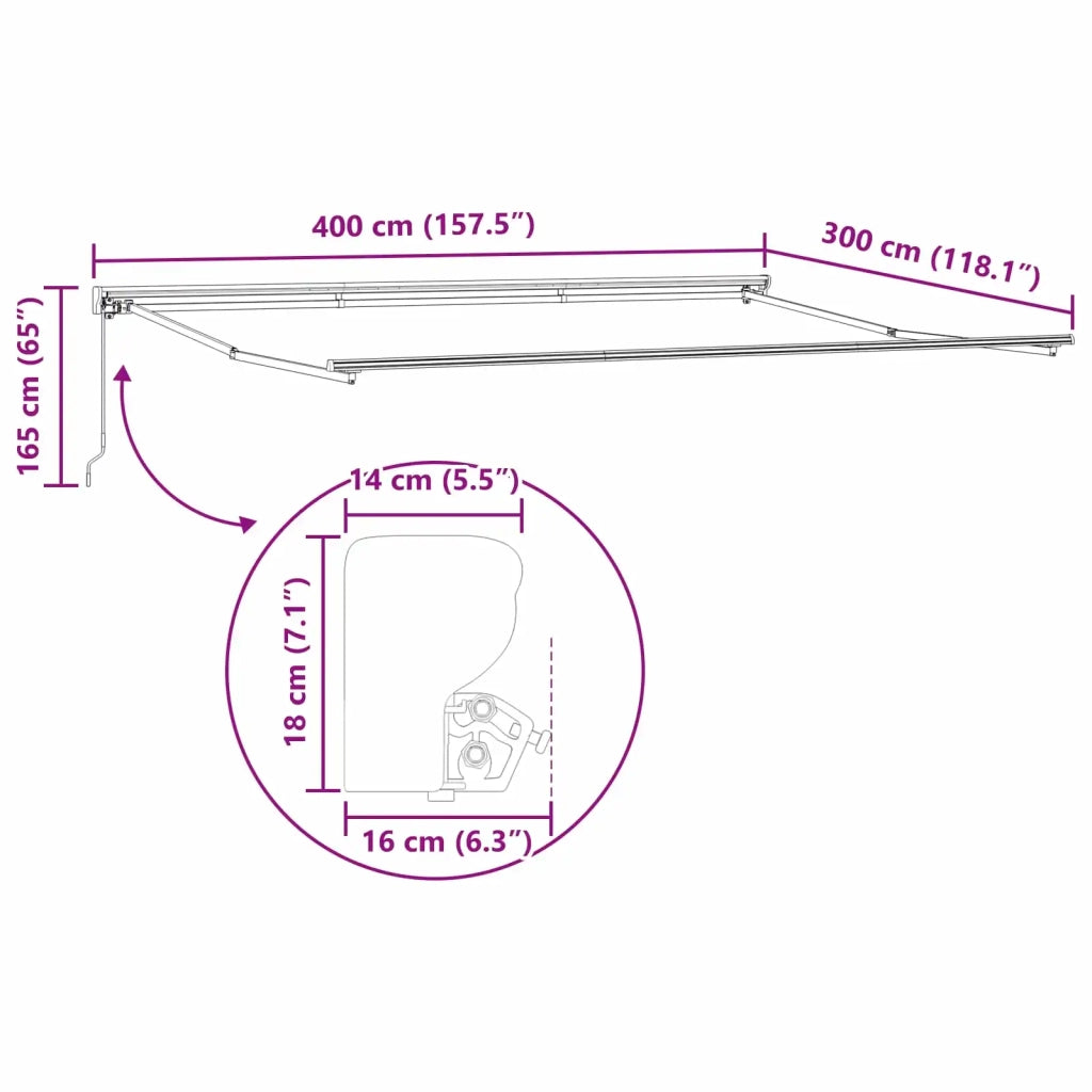 Tenda retrattile manuale Blu e Bianco 4 × 3 m 3420249