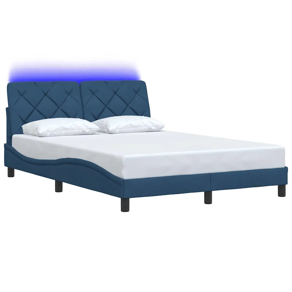 Giroletto con LED senza Materasso Blu 120x200 cm in Tessuto