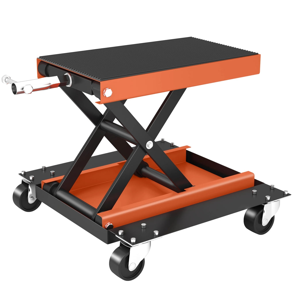 Ponte Sollevatore per Moto - Xylo - 500 kg, 135-390 mm Regolabile, Acciaio Arancione