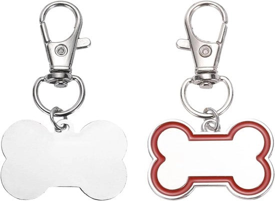 Etichette personalizzabili per animali domestici 30 x 20 mm in metallo graviato rosso