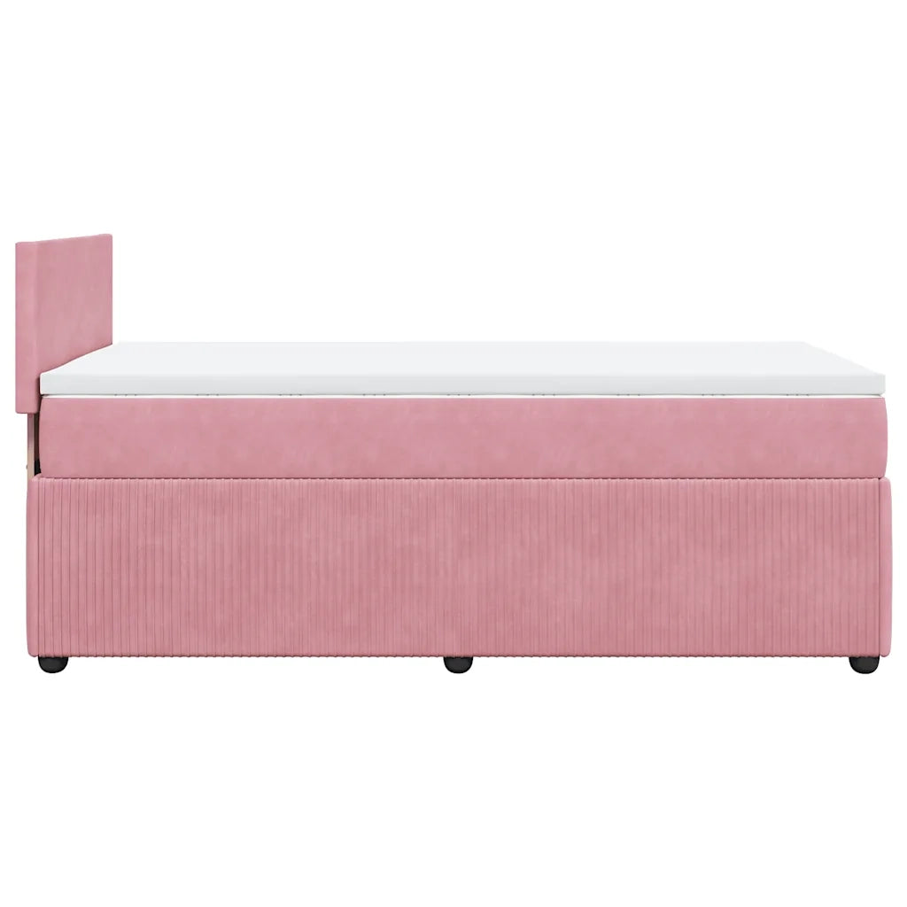 Giroletto a Molle con Materasso Rosa 90x200 cm in Velluto