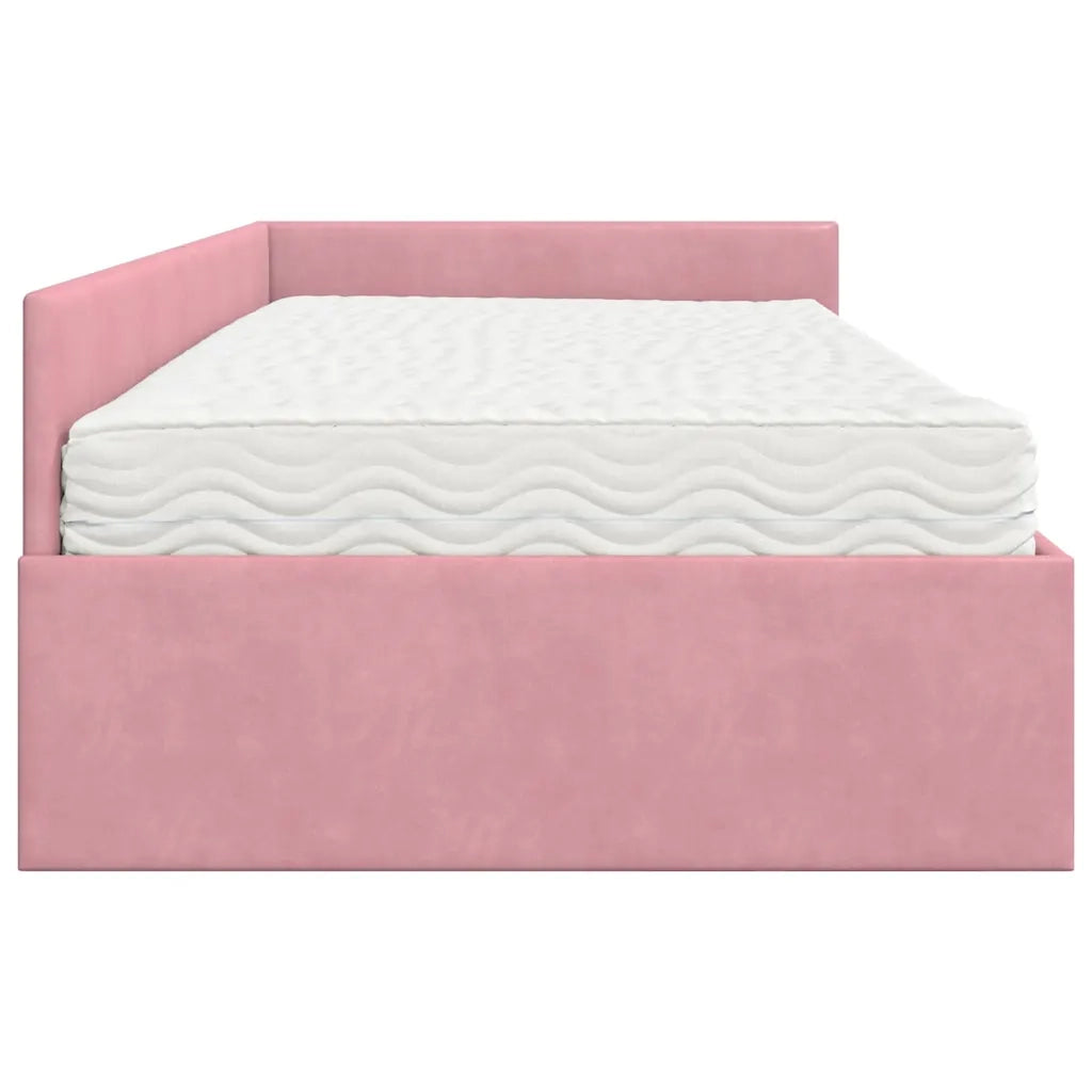 Struttura Letto Angolare con Materasso 2 pcs Grigio Velluto 3393637