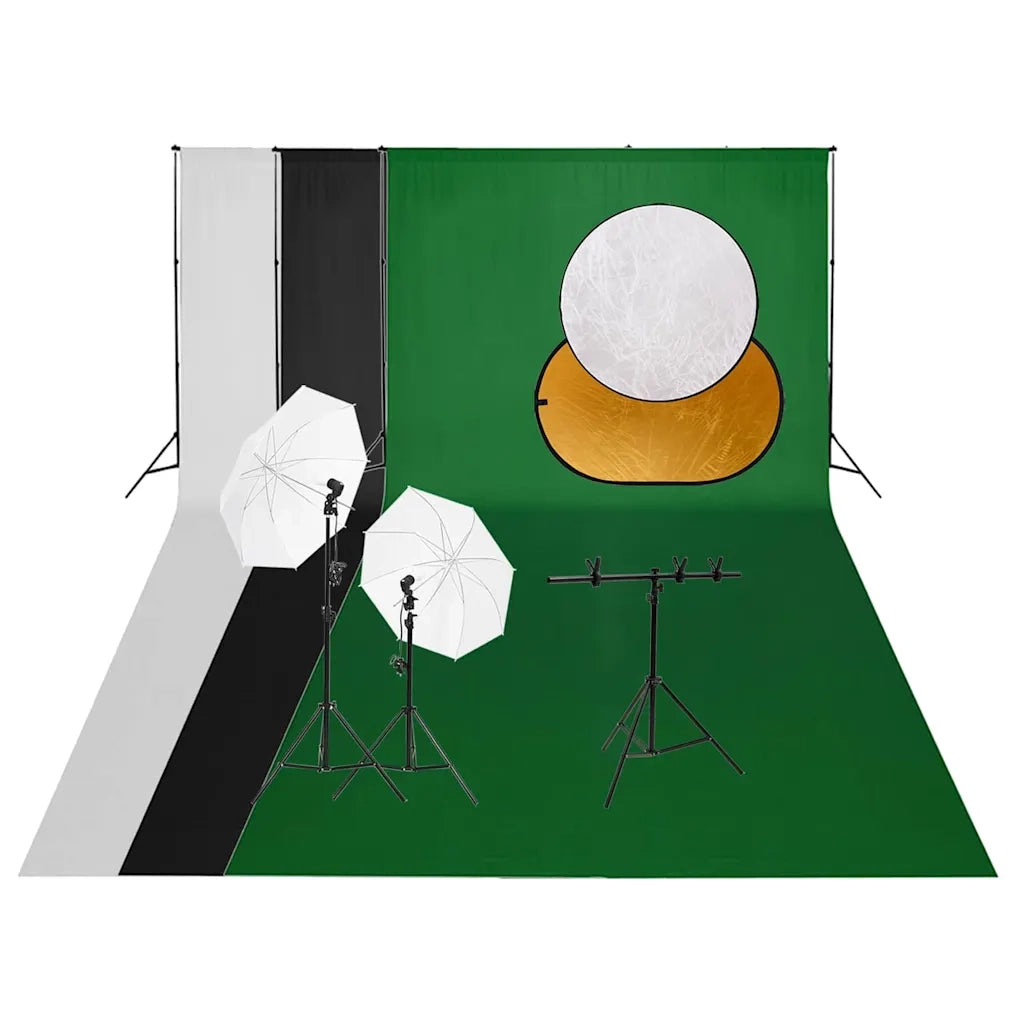 Kit per Studio Fotografico con Set Luci, Fondale e Riflettore 3143967