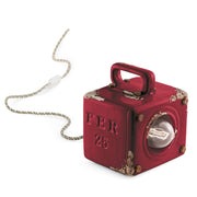 Lumetto Vintage Industrial Cubica Ferro Ceramica Bordeaux 1 Luce E27