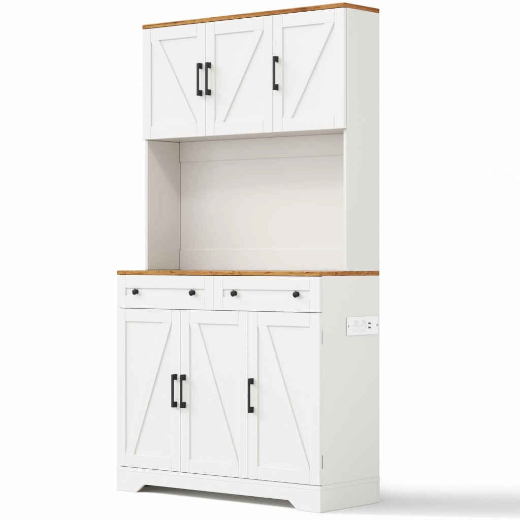 Dispensa da cucina con 2 cassetti; LED RGB e prese - per cucina - 100×40×180 cm