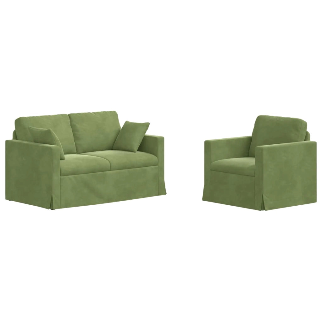 Set di divani 2 pcs Verde chiaro 138 x 78 x 80 cm Velluto 3407510