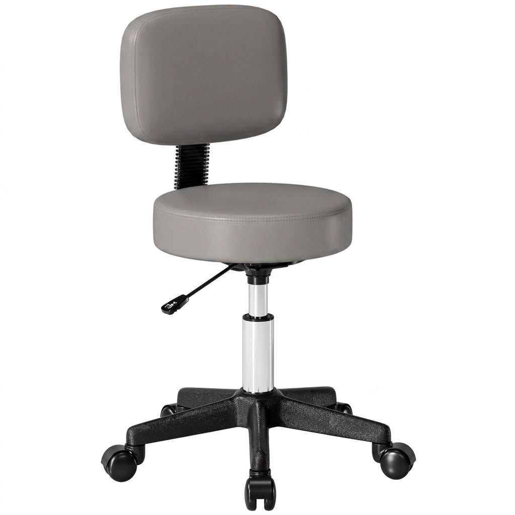 Sgabello Massaggiante Regolabile in Altezza Pivotante con Schienale Ergonomico ¨C Minimal ¨C Grigio