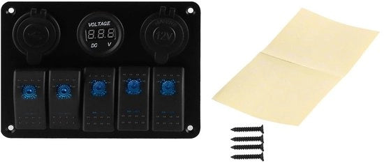 Pannello a 5 vie con porte USB per veicoli