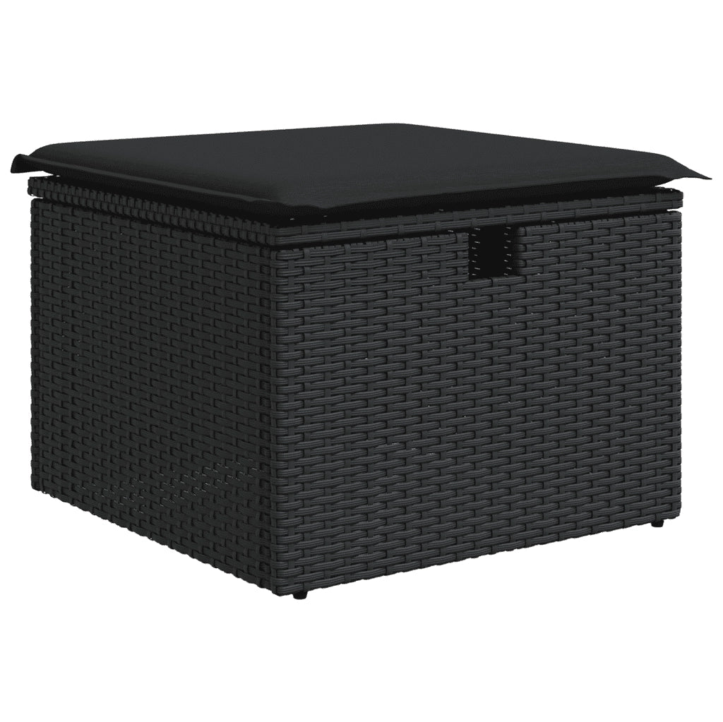 Set Divani da Giardino con Cuscini 8 pz Nero in Polyrattan 3264441