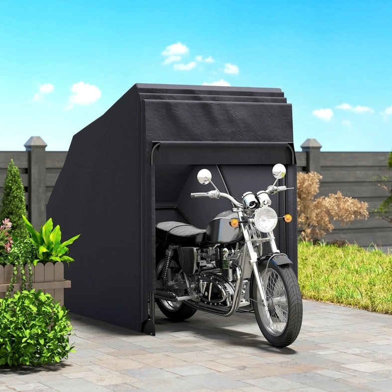 Ricovero pieghevole per 2 moto 345x135x191 cm nero