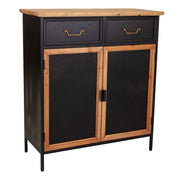 Mobile da ingresso in legno e metallo nero 80x34x90h