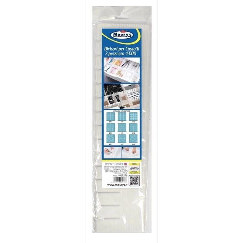KIT SET 3 PZ MAURY'S DIVISORI PER CASSETTI 2PZ 43X10CM