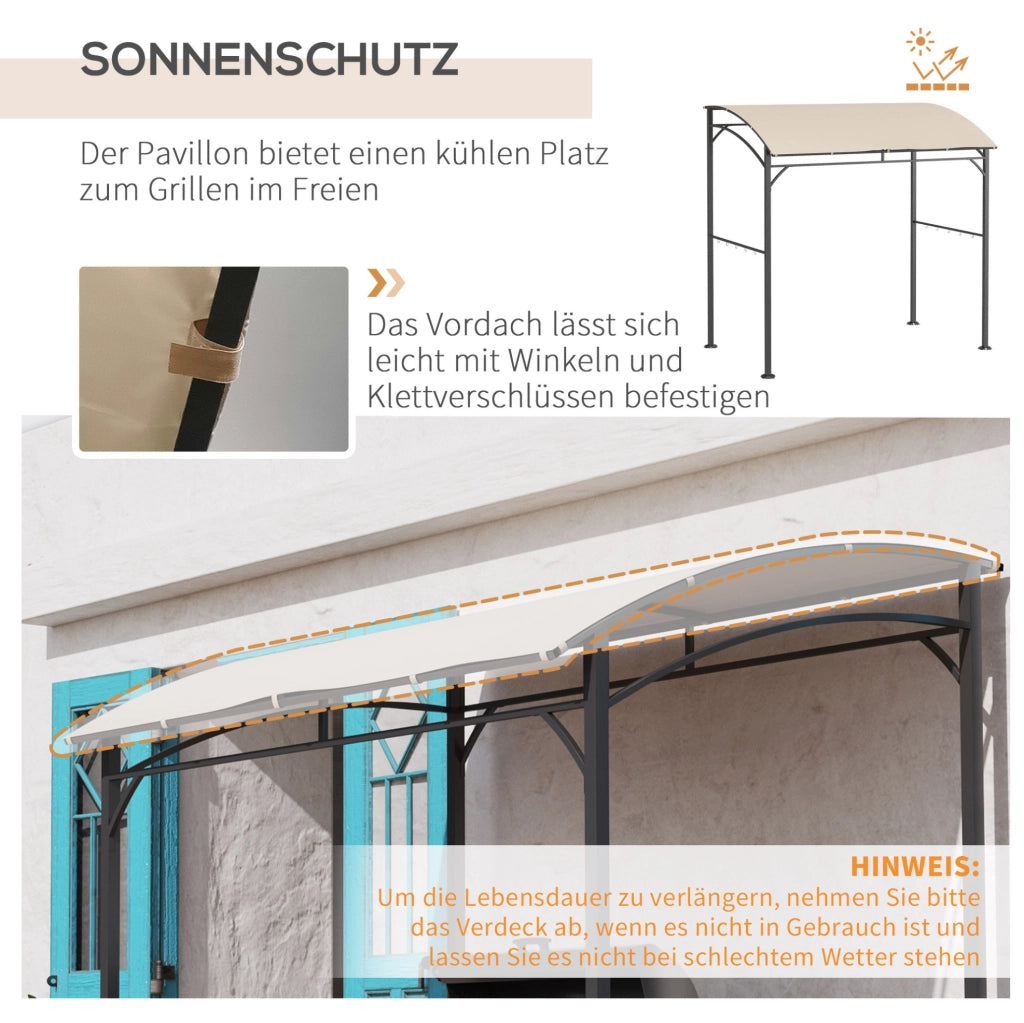 Gazebo per barbecue beige 215 x 150 x 220 cm