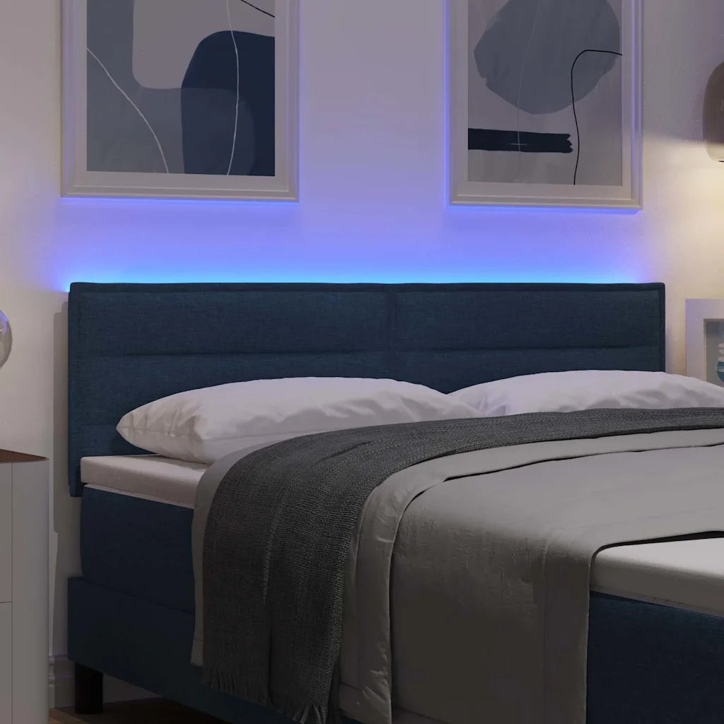 Testiera | Testata LED con strisce LED con Testiera | Testata Blu 144 cm Tessuto
