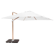 Oviala - Ombrellone sporgente 3x3m e 4 piastrelle da riempire bianco