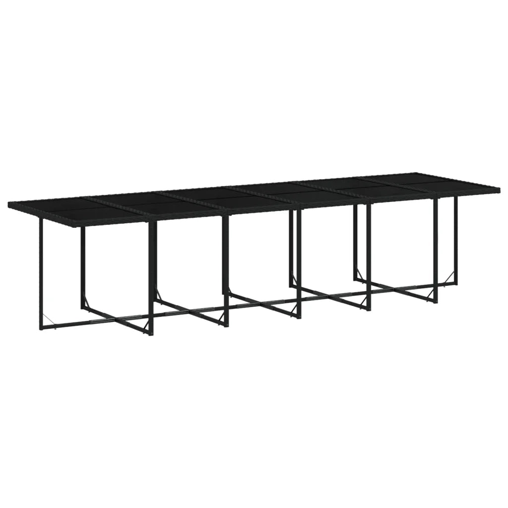 Set da Pranzo da Giardino 13pz con Cuscini Nero in Polyrattan 3277709