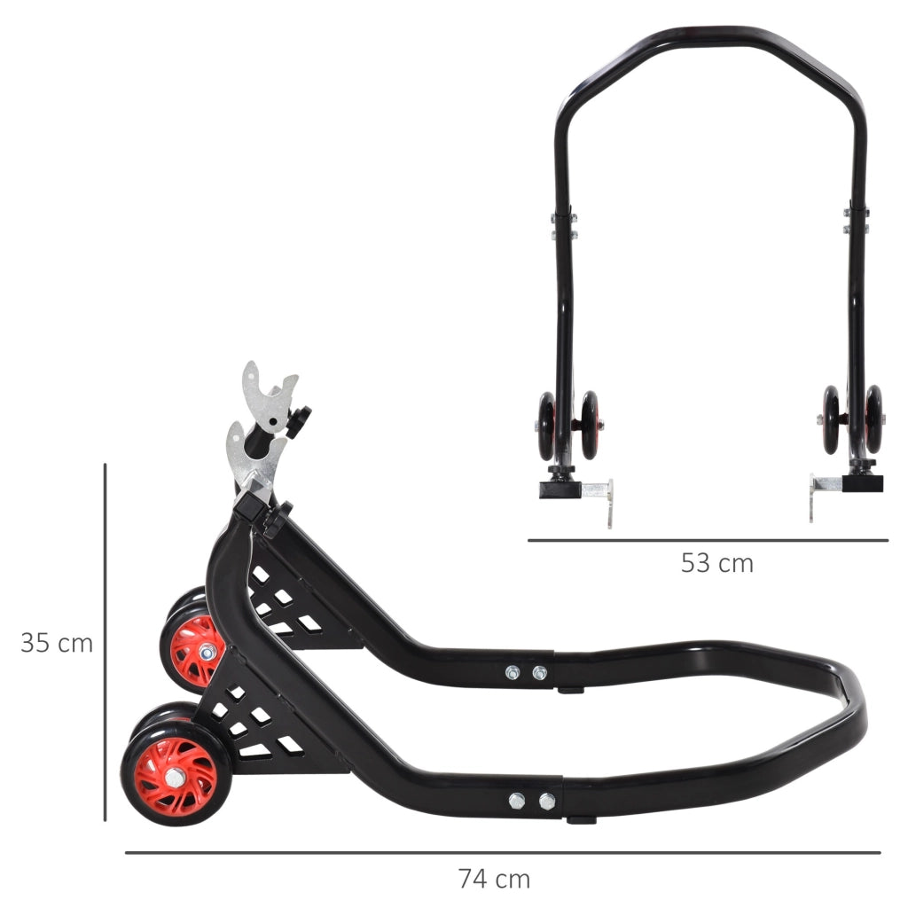EasyComfort Cavalletto Alzamoto Posteriore Universale e Regolabile Cavalletto Spostamoto per Moto Sportive Fino 200kg Nero