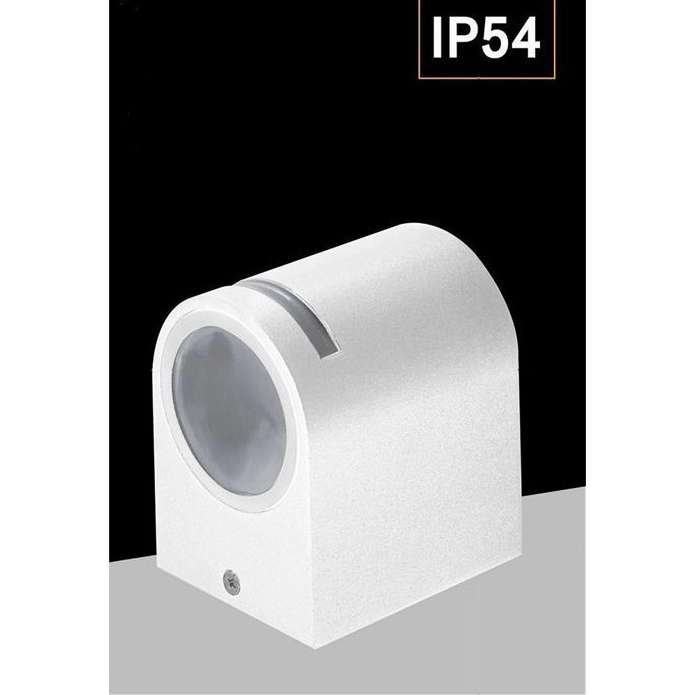 Trade Shop - Applique Esterno Parete Facciate Giardino Lampada Muro Attacco Gu10 Ip54 Gn-wl061 - Bianco