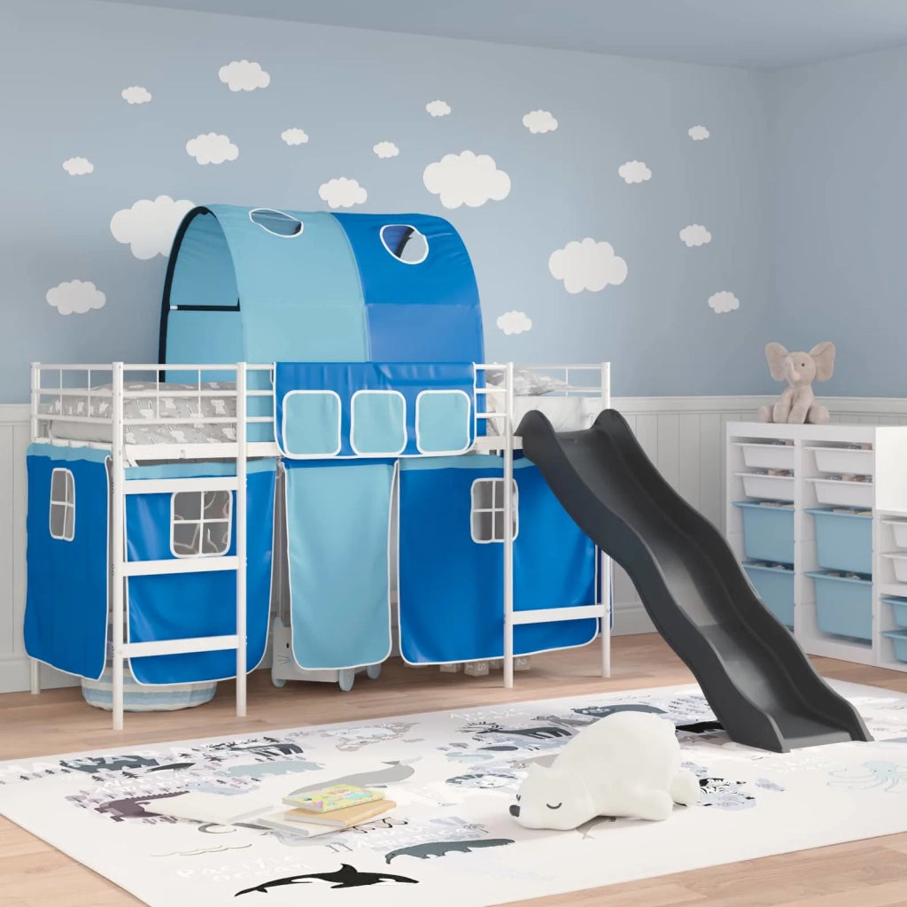 Struttura del letto loft per bambini Bianco e Blu 90 x 190 cm 42020859