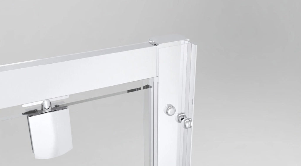 Box doccia nicchia 100 cm porta battente H190 cm FABIO - Cromato Lucido