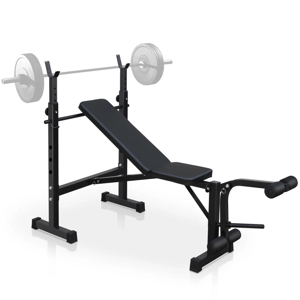 Panca Pesi Olimpica con Rack per Squat e Panca, Set per Home Gym Allenamento Completo del Corpo