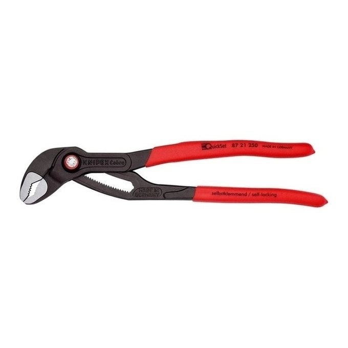 Knipex 8721250 Cobra QuickSet Pinza per Pompa dell'Acqua Regolabile 250 mm apertura 46 mm 25 posizioni acciaio cromo vanadio