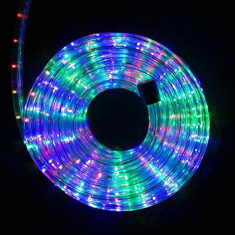 Trade Shop - Tubo Luminoso Natalizio 20 Metri Led Multicolor Controller 8 Funzioni X Esterno -