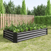 Hochbeet in metallo 180 x 91 x 30 cm, struttura zincata senza fondo, colore nero