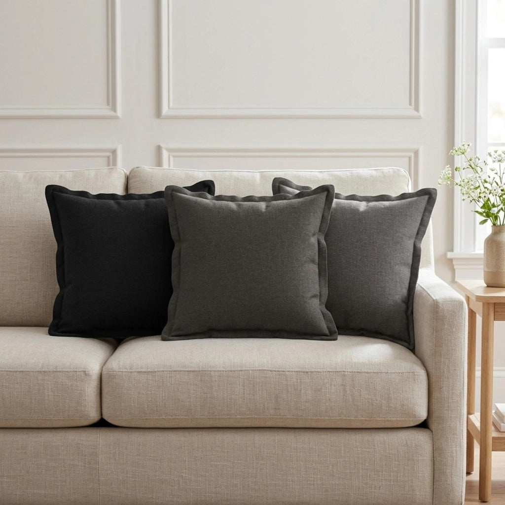 Cuscino 6 pz HOUTEN Grigio Chiaro 35 x 35 cm Lino 932426