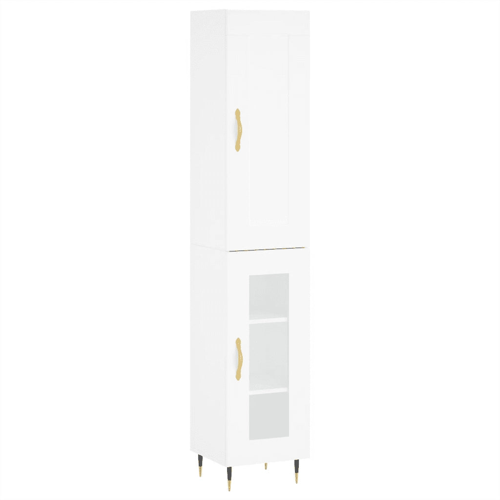 Credenza | Madia | Buffet da pranzo | Armadio da pranzo Bianca 34,5x34x180 cm in Legno Multistrato