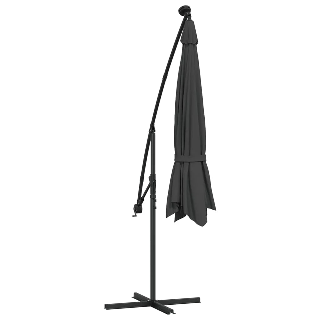 Ombrellone da giardino a braccio e palo in metallo 350 cm antracite 02_0008653