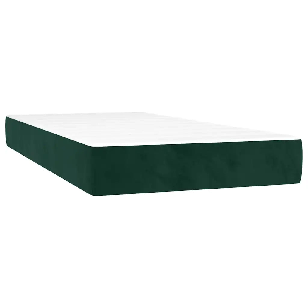 Giroletto a Molle con Materasso-Struttura Letto Verde Scuro 90x200 cm Velluto 550716