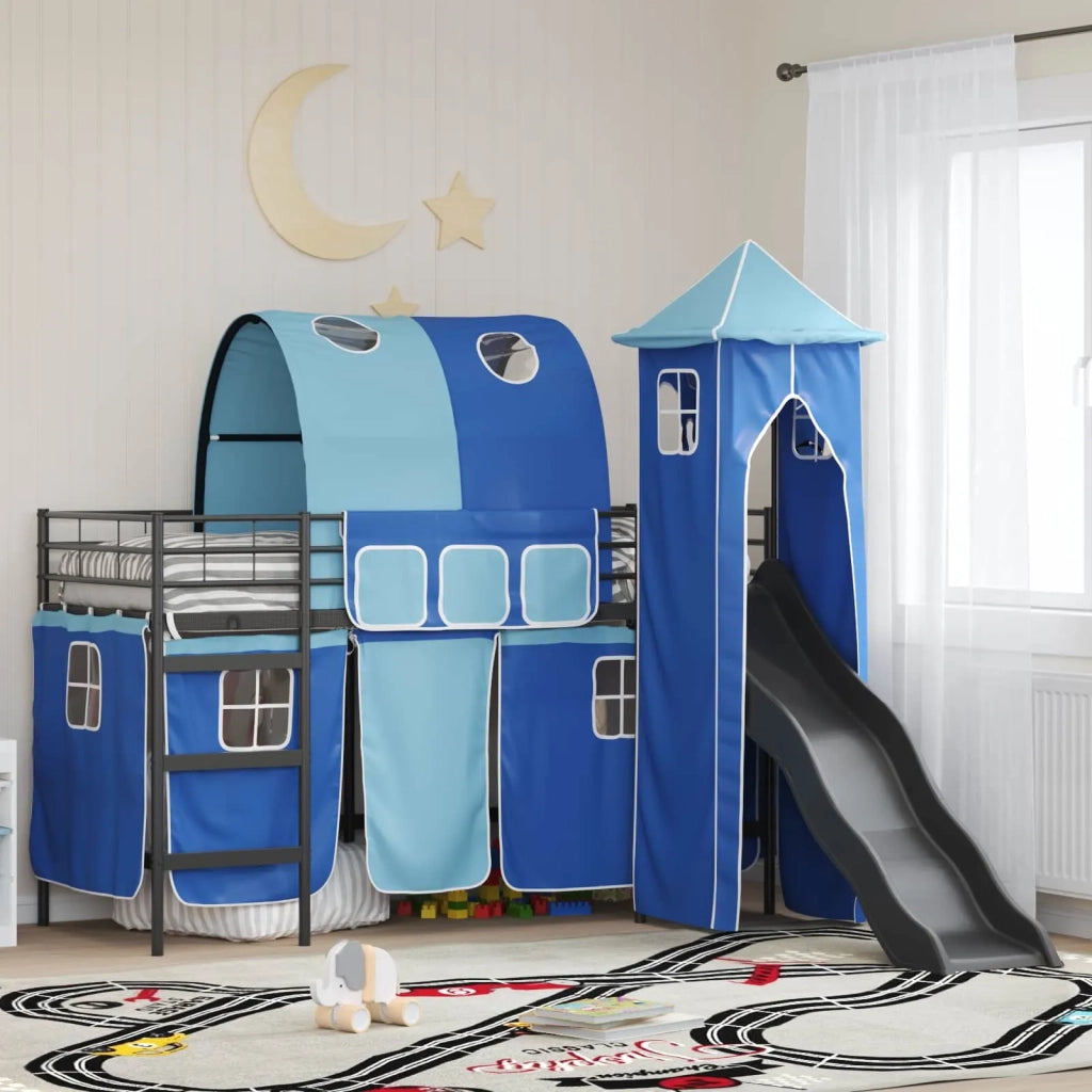 Struttura del letto loft per bambini-Giroletto per bambini Nero e Blu 75 x 190 cm 449229