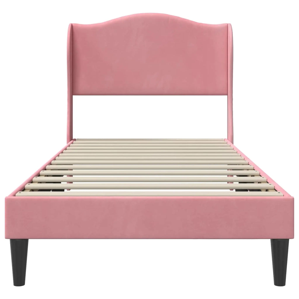 Struttura del letto con testiera Rosa 100 x 200 cm Velluto 42027902