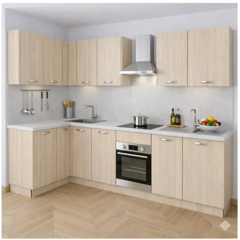 Pensile Cucina  in Legno Nobilitato Rovere Mobile Alto con 1 Anta, Pensile Componibile Moderno Made in Italy (H90XL30XP33cm)