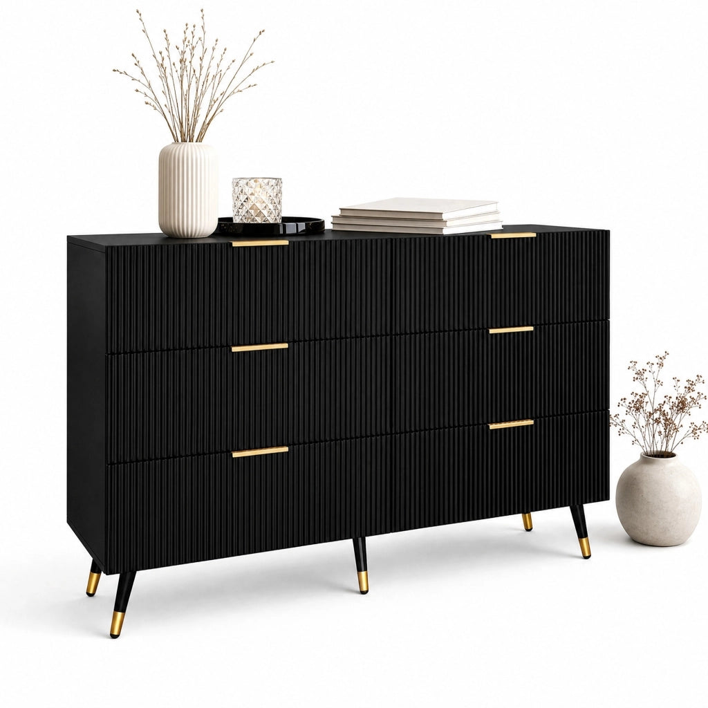 Credenza con 6 cassetti; design moderno; per soggiorno; sala da pranzo e camera da letto; 120 × 40 × 77 cm
