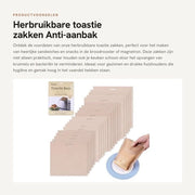 Set di Tasche per Toastie 20 Pezzi - Riciclabile - Antiscivolo - Lavabile - Teflon - Igiene - Per Panini Fornello/Toaster